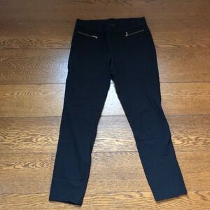 Ann Taylor Zip Detail Thick Black Leggings S